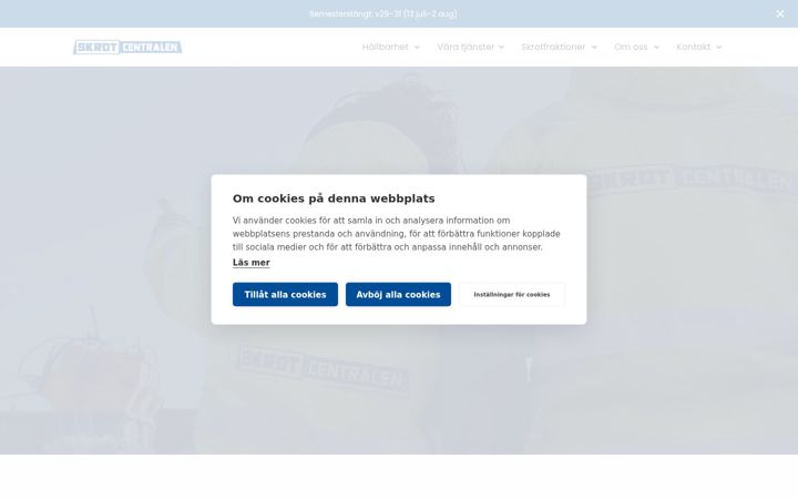 Kuvakaappaus sivustosta arvidsvenssons.se