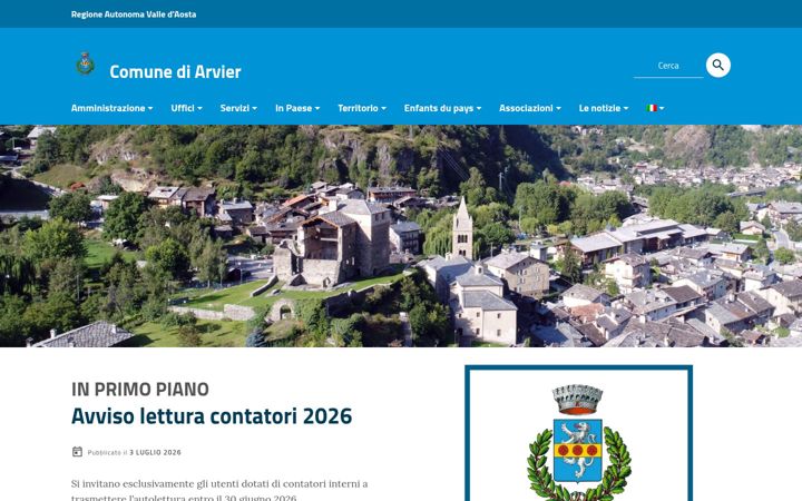 Screenshot of arvier.eu