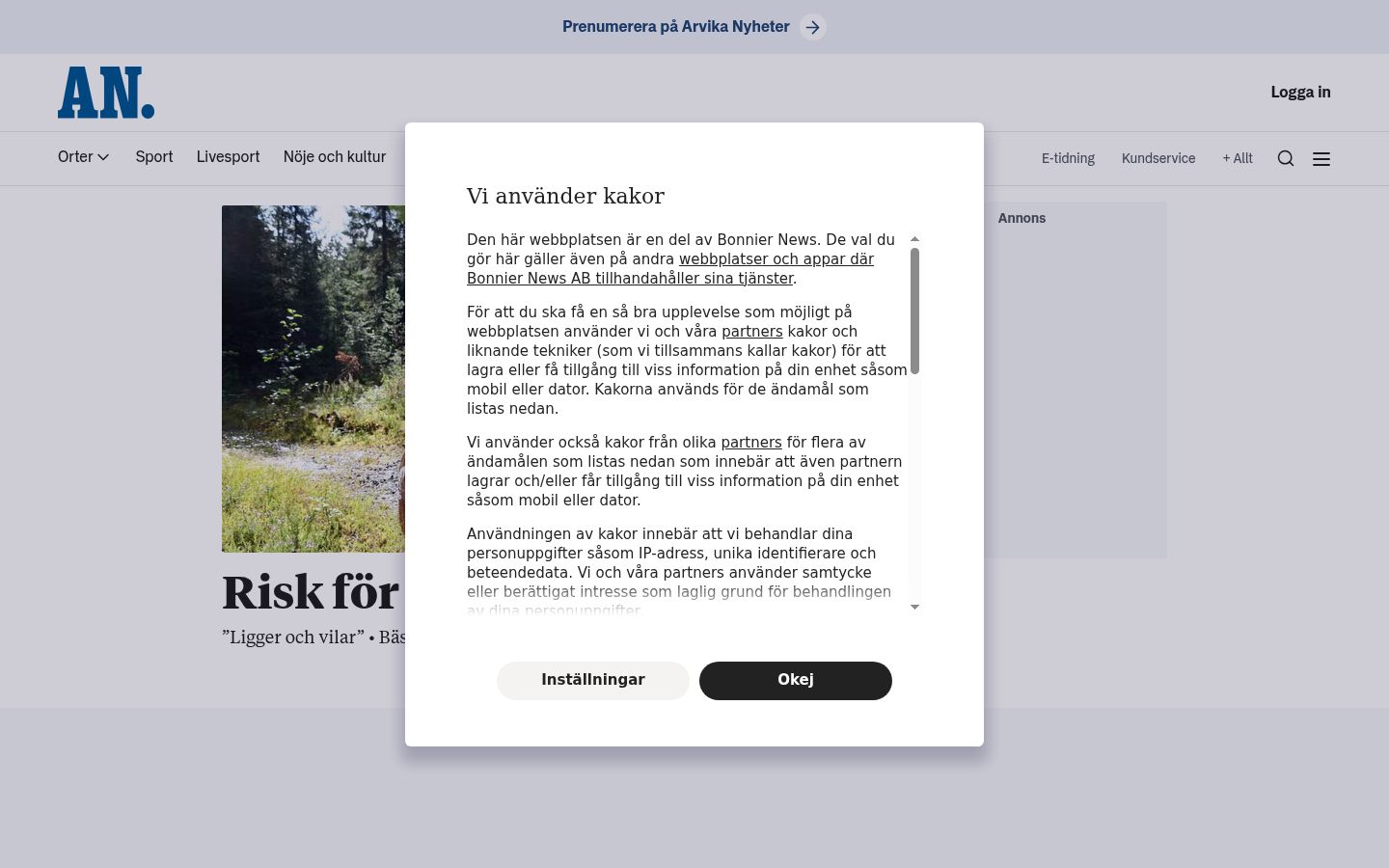 Capture d'écran de la bannière de consentement affichée avant toute interaction