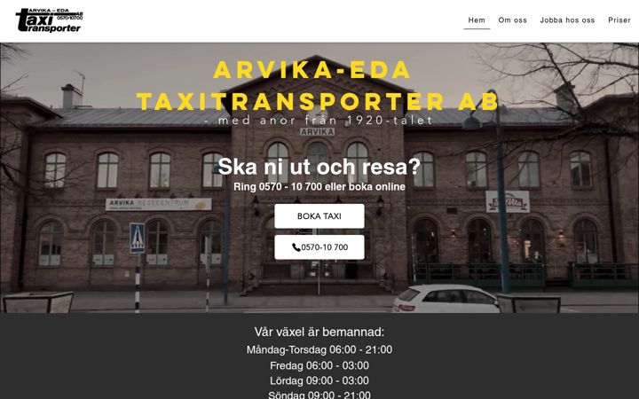Ekraanipilt saidist arvikataxi.se