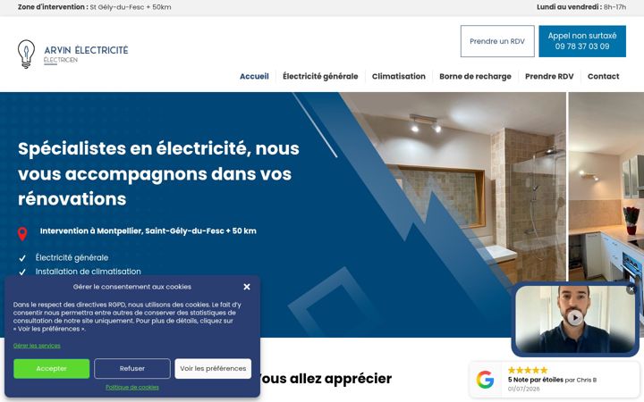 Screenshot von arvin-electricite.fr