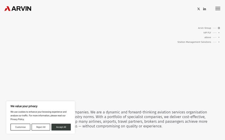 Screenshot von arvin.co.uk