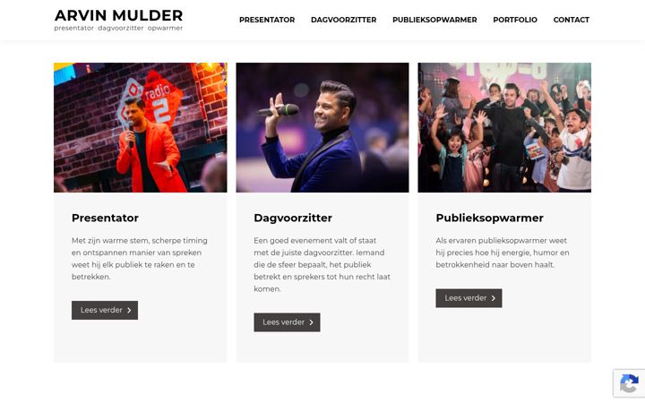 Screenshot of arvinmulder.nl