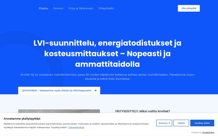 Screenshot di arvitek.fi