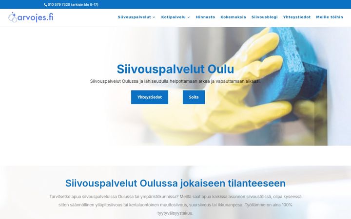 Captură de ecran a arvojes.fi