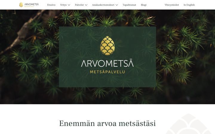 Screenshot of arvometsa.fi