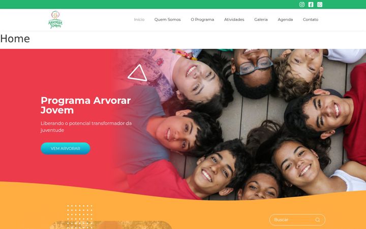 Screenshot of arvorarjovem.com.br