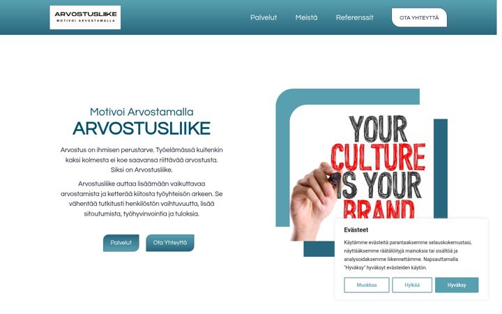 Screenshot of arvostusliike.fi