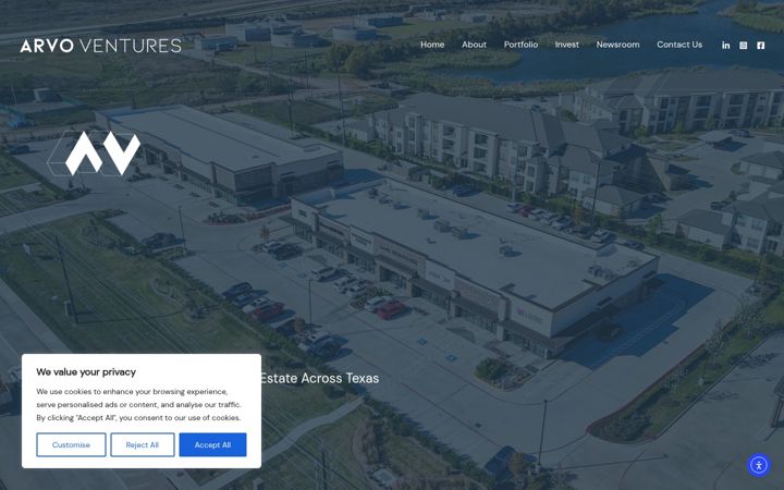 Captura de pantalla de arvoventures.com