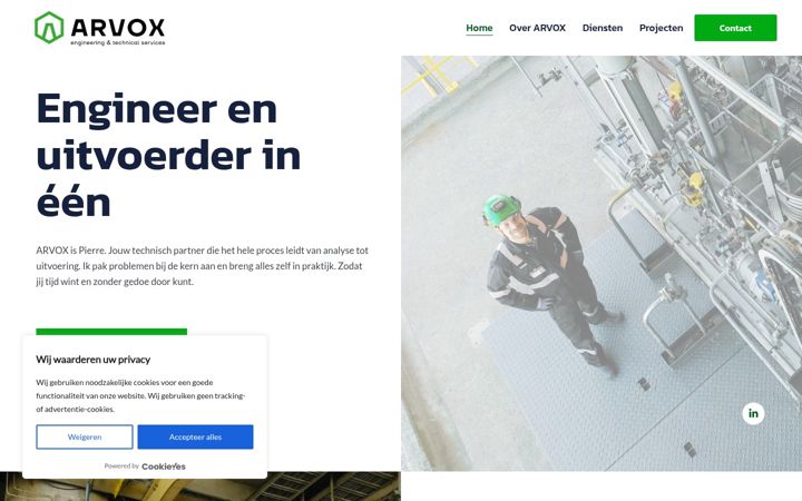 Screenshot of arvox.eu