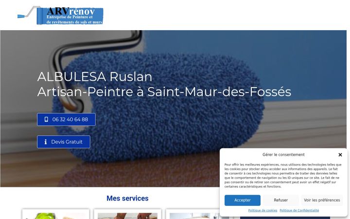 Ekrano kopija arvrenov.fr