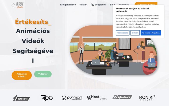 Screenshot of arvstudio.hu
