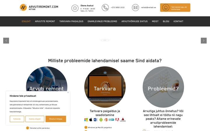 Screenshot van arvutiremont.com