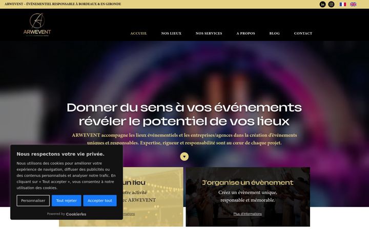Screenshot of arwevent.fr