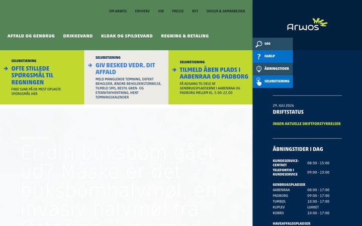 Screenshot of arwos.dk