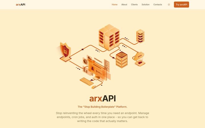 Screenshot of arxapi.com