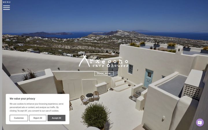 Screenshot of arxegonocavehouses.com