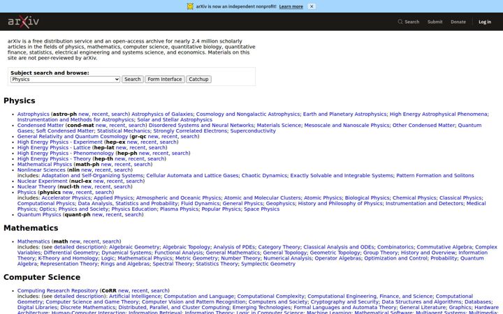 Екранна снимка на arxiv.org