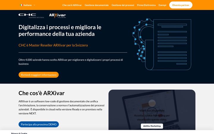 Screenshot of arxivar.ch