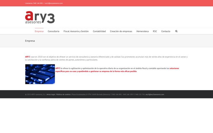 Screenshot of ary3asesores.com