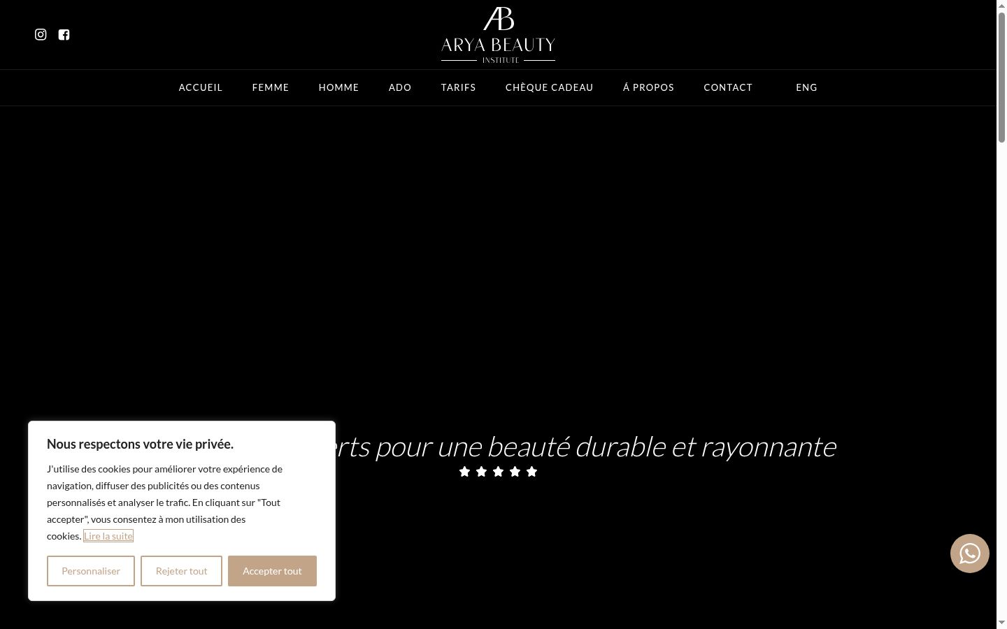 Screenshot del banner di consenso mostrato prima di qualsiasi interazione