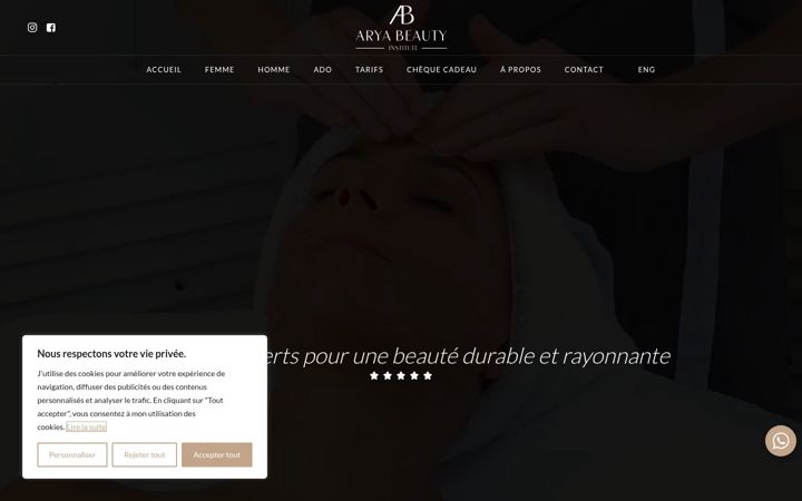 Screenshot του arya-beauty.be