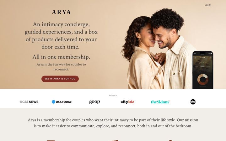 Screenshot von arya.fyi