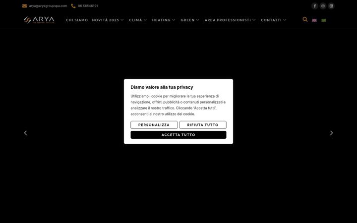 Skærmbillede af aryagroupspa.com
