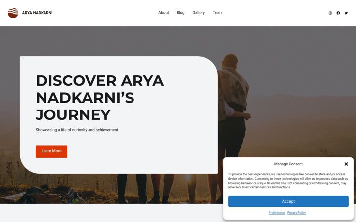 Skærmbillede af aryanadkarni.com