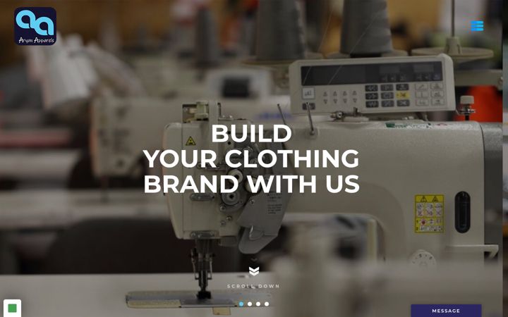 Screenshot of aryanapparels.com