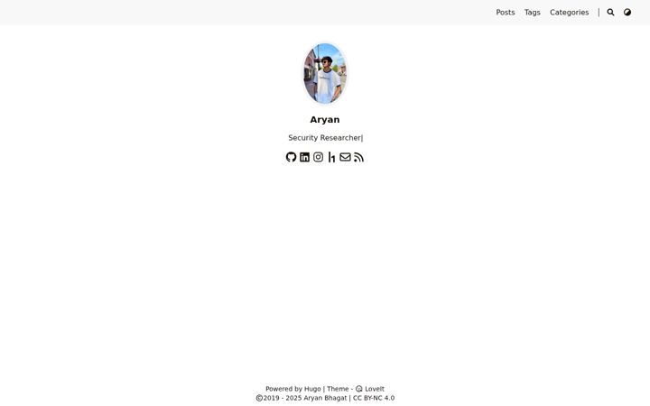 Screenshot of aryanbhagat.com