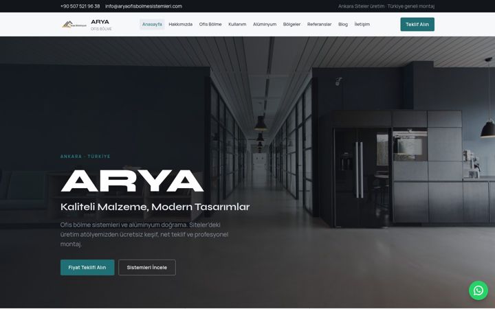 Skærmbillede af aryaofisbolmesistemleri.com