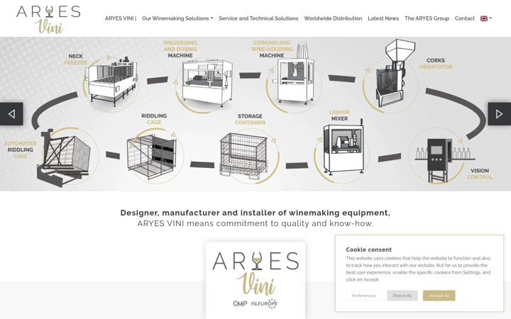 Skjámynd af aryes-vini.com
