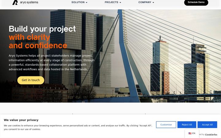 Screenshot of aryo.nl