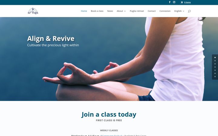 Zrzut ekranu aryoga.ch