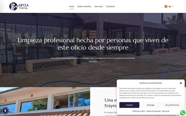 Screenshot of aryzacleaning.com