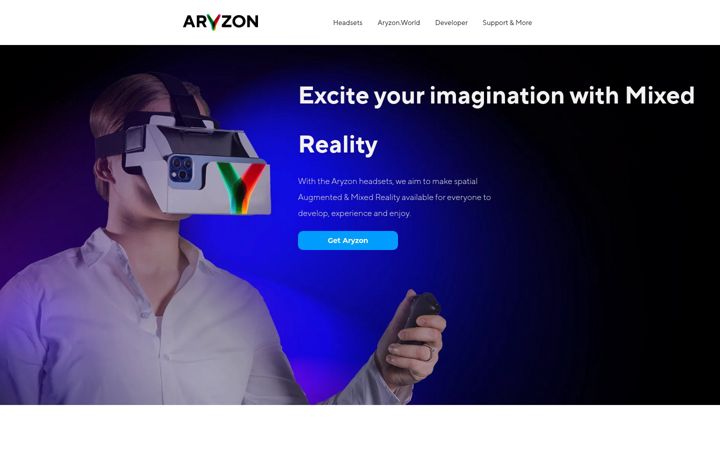 Screenshot of aryzon.com