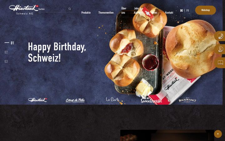 Screenshot of aryzta.ch