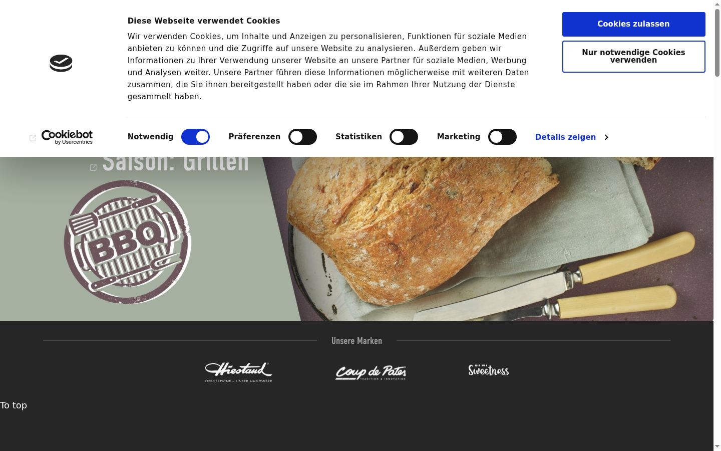 Screenshot of the consent banner shown before any interaction