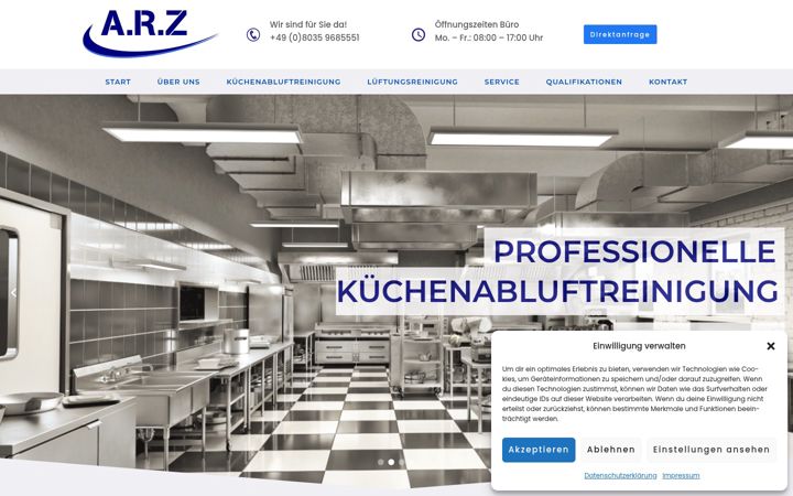 Snimka zaslona za arz-reinigung.de