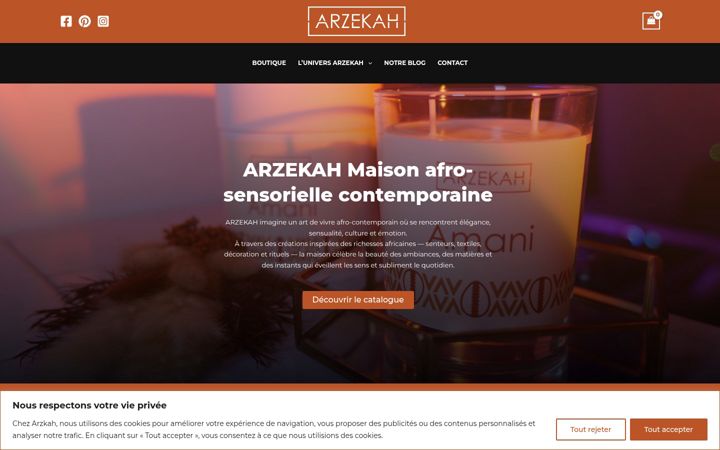 Screenshot of arzekah.com