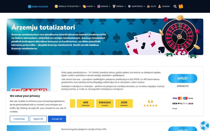 Captură de ecran a arzemju-totalizatori.com