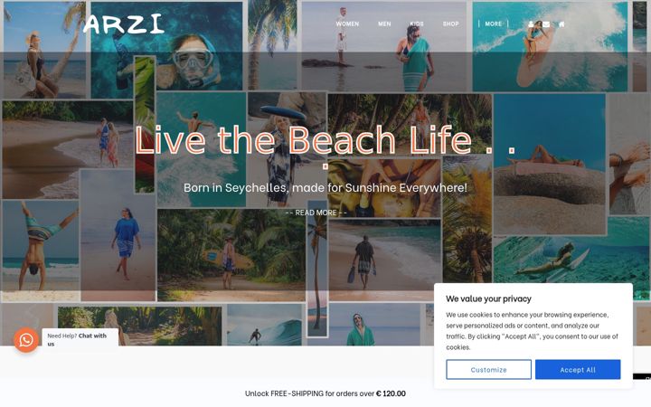 Screenshot of arzi.store