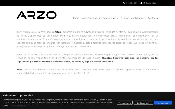 Screenshot of arzogestion.es
