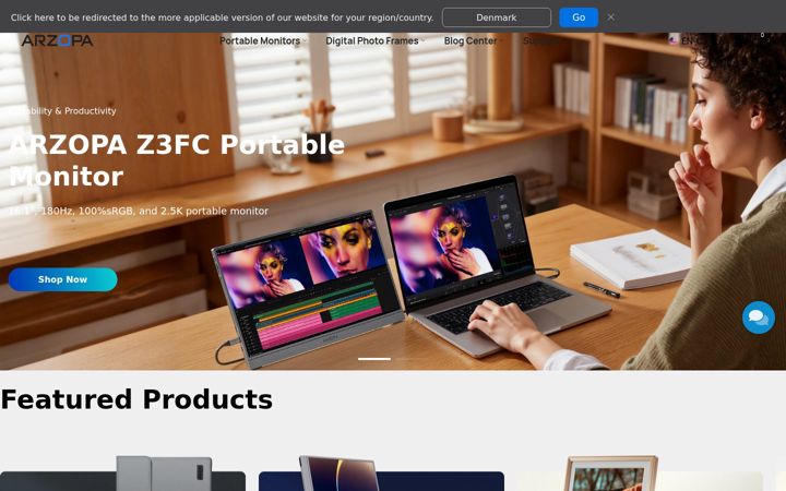 Screenshot of arzopa.com