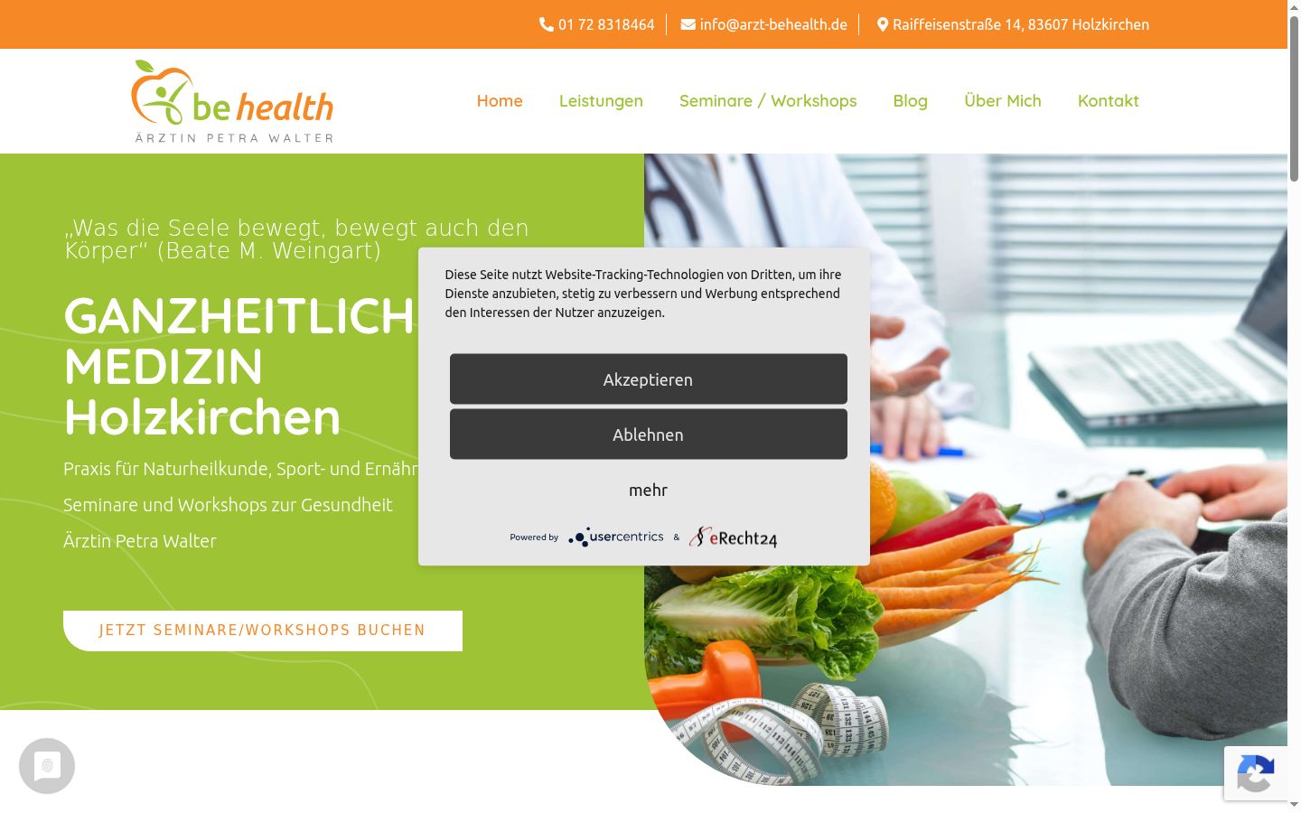 Screenshot of the consent banner shown before any interaction