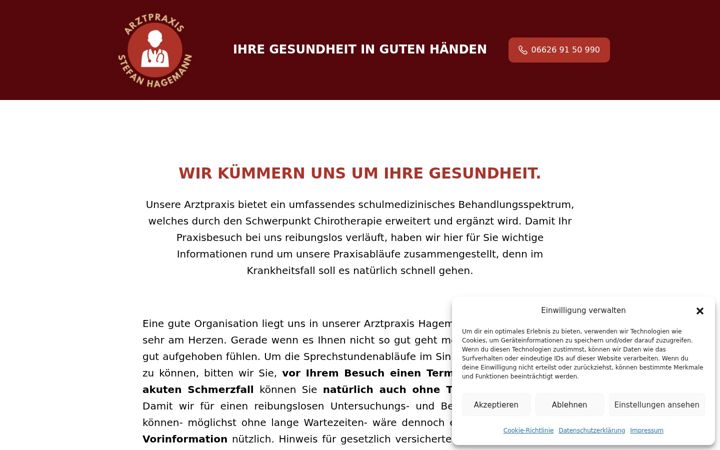 Captură de ecran a arzt-hagemann-wildeck.de