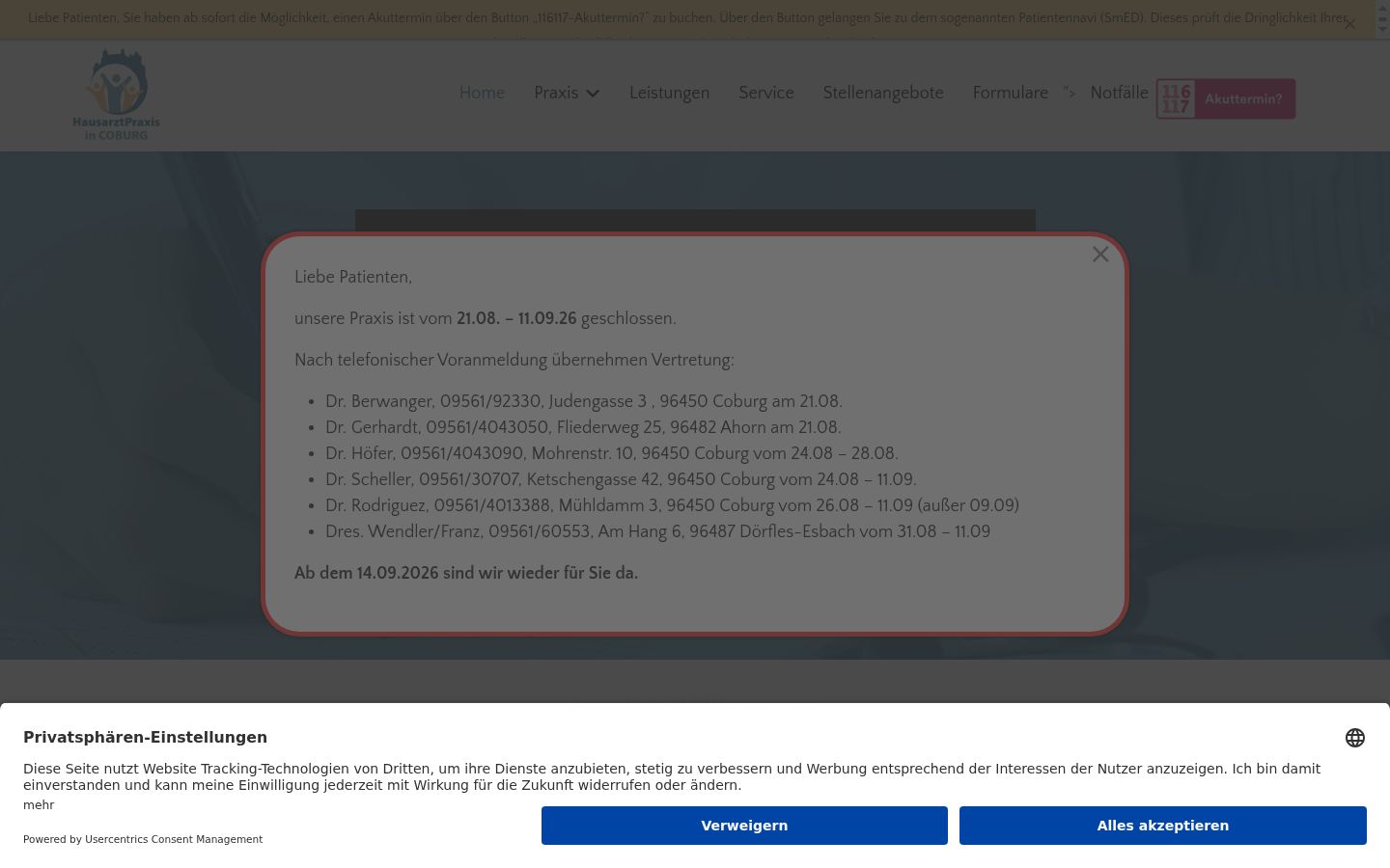 Screenshot of the consent banner shown before any interaction