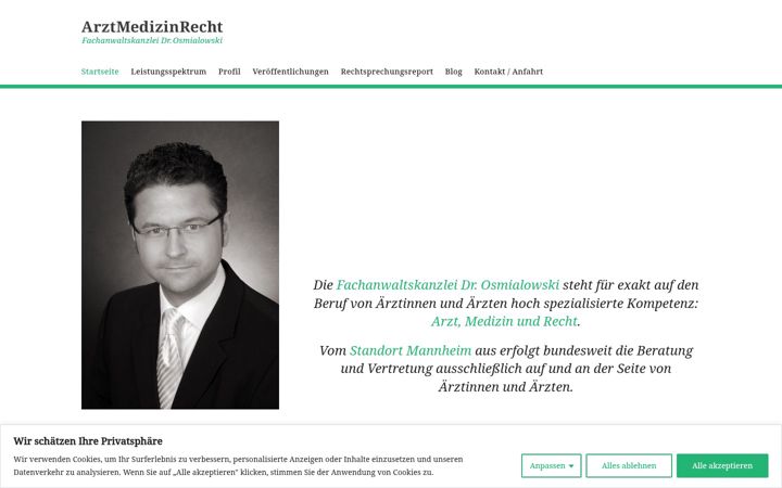 Screenshot von arzt-medizin-recht.de