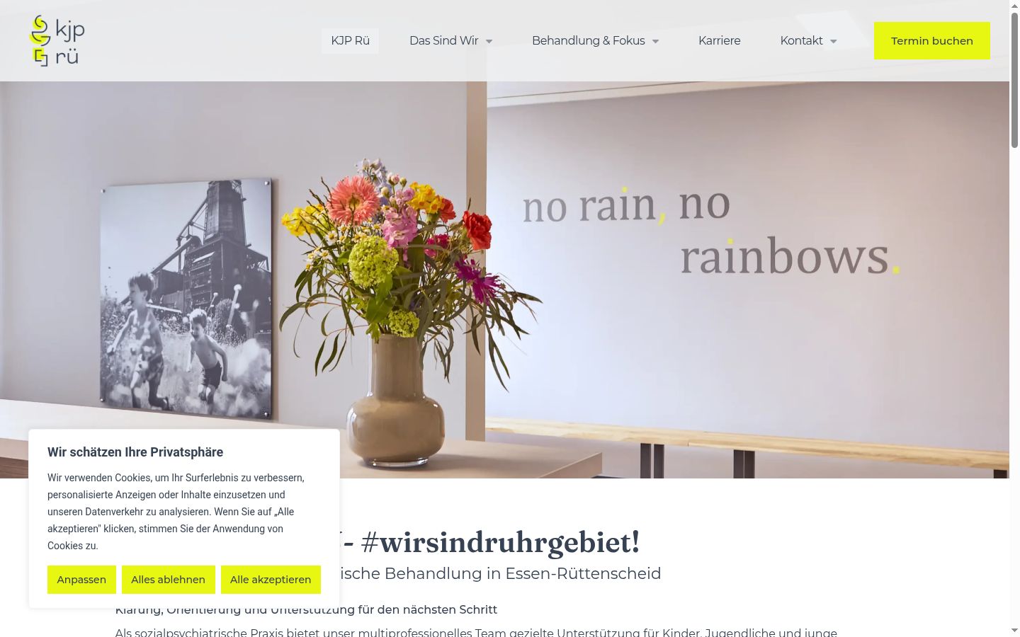 Screenshot des Einwilligungsbanners vor jeglicher Interaktion